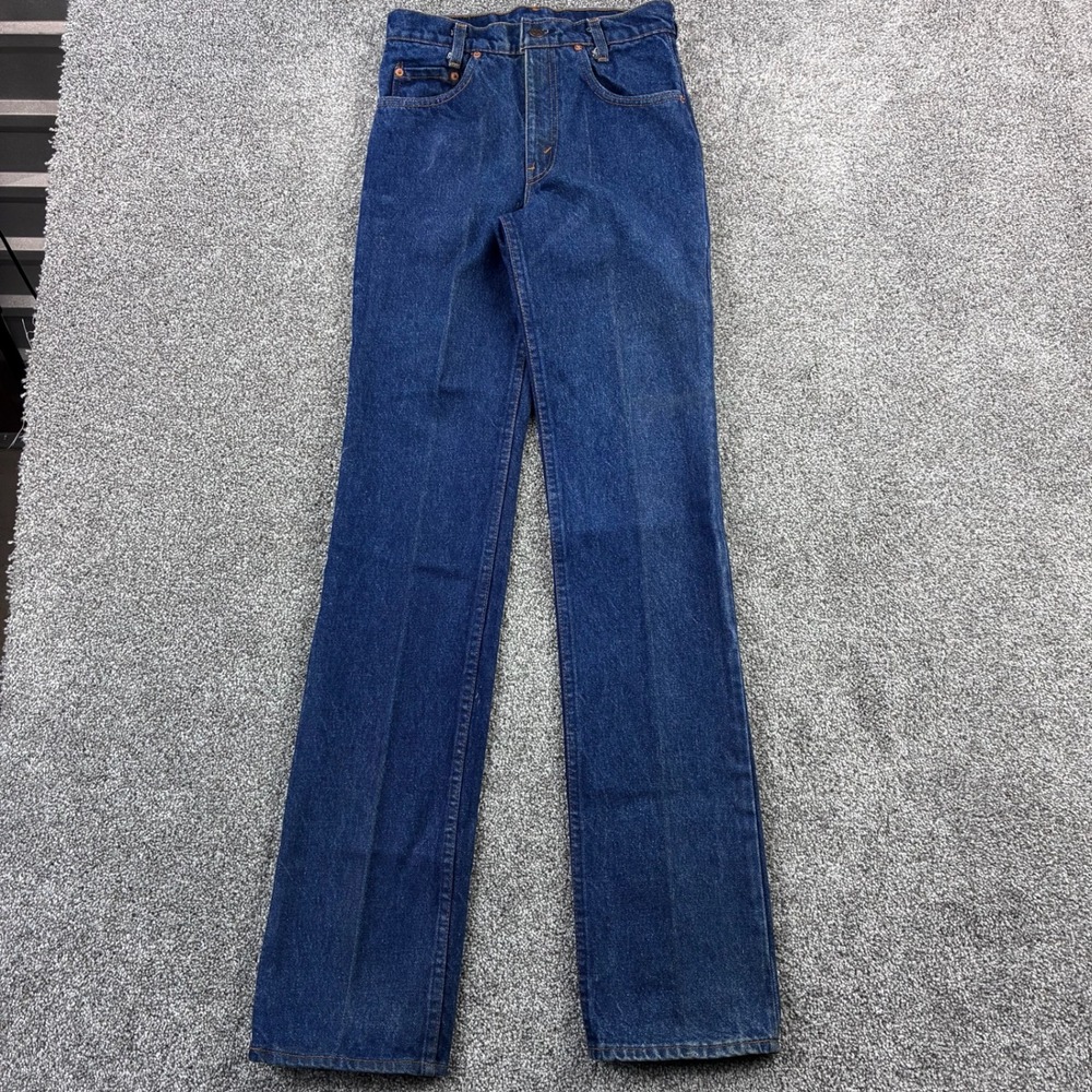 Vintage 80s Levi's 717 Jeans‎ Mens 26x36 Blue Dark Wash Denim Straight Leg Boot